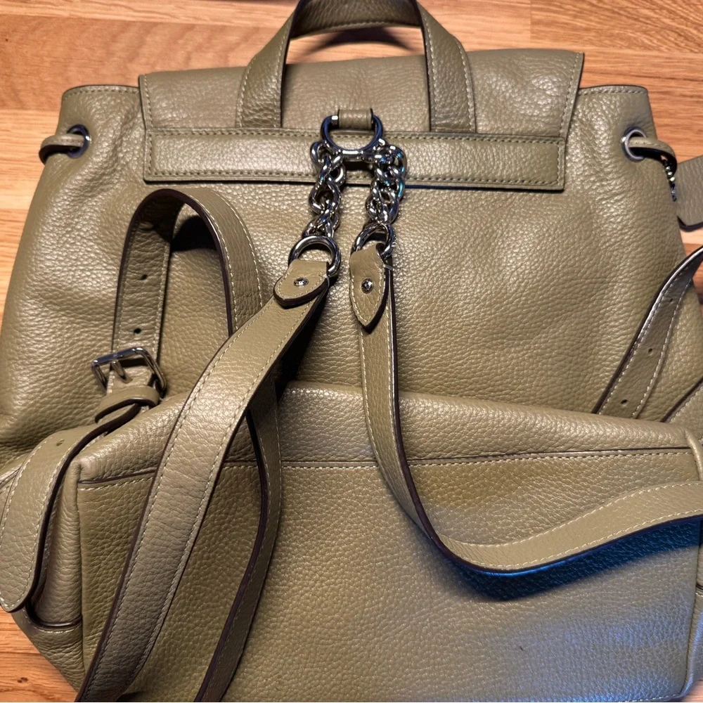 Coach Sage Green Pebble Leather Backpack - Picture 2 of 10